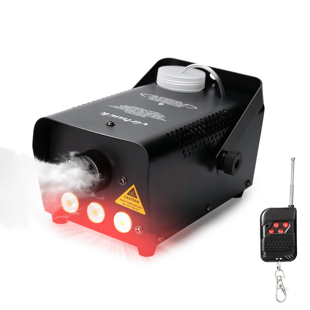 Halloween GEJRIO Fog Machine 500W Smoke Machine with 16 Color Controllable Lights Effect Parties & Stage-Black Wireless and Wired Remote Control with Preheating Light Indicator for Weddings