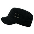 thumbnail image 3 of D&Y Unisex Cotton Distressed Layered Frayed Cadet Military Cap, 3 of 4