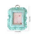 thumbnail image 3 of WeDecorBay 3 Inch Clear Window Photo Card Holders Ruffle Lace Design Lightweight Keychain Pouch for Student Earbud Coin Storage Backpack Organizer Daily Use Green,Free Size, 3 of 6