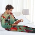 thumbnail image 6 of Naloa Hummingbird Floral Paradise Men’s Pajamas Set - Long Sleeve Button Down Sleep Shirt and Pajama Bottoms Sleepwear Set-X-Large, 6 of 7