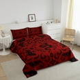 thumbnail image 2 of Snake Comforter Set Full Red Black Boho Halloween Bedding Set Retro Baroque Damask Goth Skull Bedding Comforter Sets Goth Animal Floral Bed Set 2 Pillow Cases, 2 of 5