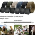 thumbnail image 5 of Men's Nylon Belt, Breathable Webbing Canvas Belt with Plastic Buckle Easy Trim to Fit 27-46" Waist (Olive Brown), 5 of 6