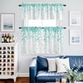 thumbnail image 2 of Turquoise Polka Dot Kitchen Curtains Sets for Windows 24 Inch Length, Abstract Modern Art Dots Watercolor Rod Pocket Window Treatments Tier Curtains and Valances Set for Bedroom/Bathroom, 2 of 8