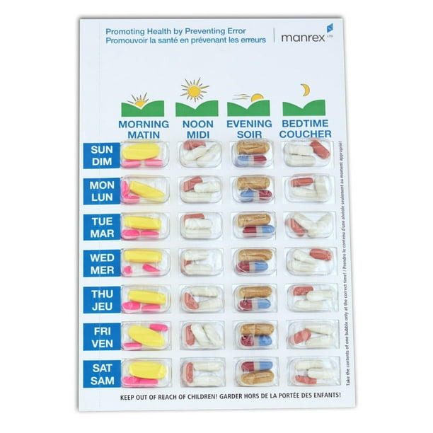 Pill Pak Bi Fold Kit 4X a Day Weekly Pharmacy Blisters, Jumbo, 5 Pack