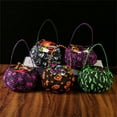 thumbnail image 3 of Children's Trick-Or-Treat Candy Bag Festive Spooky Patterns Lightweight Comfortable Handle Party Photo Prop Multipurpose Storage For All Ages, 3 of 5
