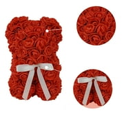 Way To Celebrate 9.25 Red Artificial Rose Bear Valentines Day Gift