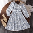 thumbnail image 1 of WILLBEST Vestido Maxi de Mujer con Estampado Floral para Niñas, Vestido de Manga Larga para Niños, Informal, para Fiesta, Picnic, Primavera y Verano, con Cintura Elástica, Cómodo y Largo. 11Y, 1 of 3