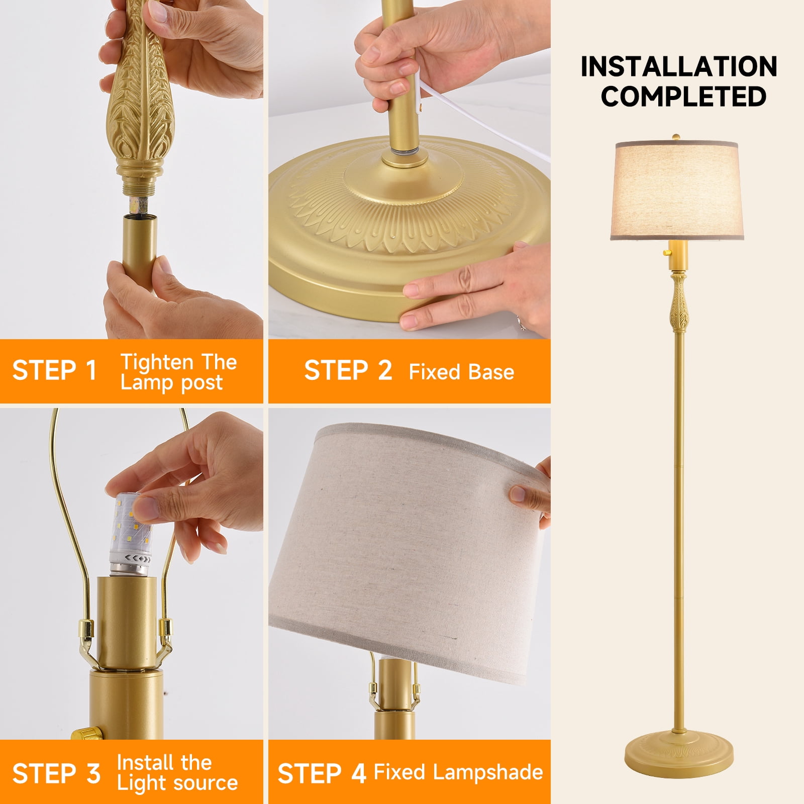Floor Lamp for Living Room,Bedroom,Gold Dimmable Standing Lamp  Mid Century Modern Brass Tall Lamp Boho Vintage Retro Floor Lamps Arc  Flower Floor Light Lamp Bohemian