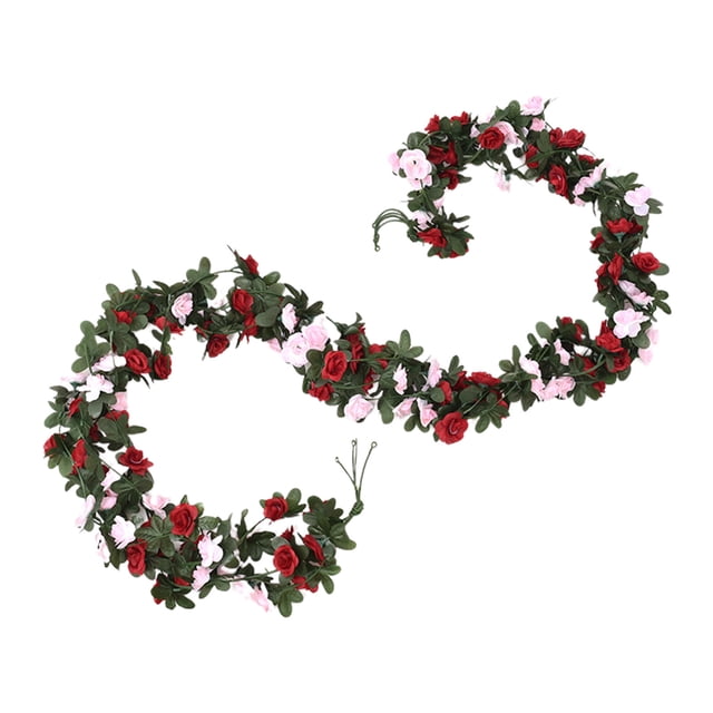 Rosa artificial simulada, flor para acondicionamiento, bloqueo de conductos, decoración de techo de sala de estar, envoltura de plástico, plantas, flores falsas, enredaderas, flores artificiales