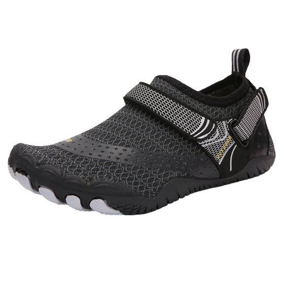 Black Men's Breathable and Comfortable Outdoor Mesh Shoes Spring Summer Collection Non Slip Hiking Shoes Athletic Shoes and Outdoor Running Shoes Size 8.5