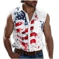 thumbnail image 3 of BiZtdJrK Hawaiian Shirts for Men Summer Sleeveless Button Down Lapel Vest American Flag Printed Casual Beach Aloha Shirt with Pockets White S My Orders Placed By Me, 3 of 6