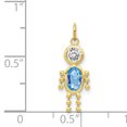 thumbnail image 2 of Collier Pendentif Pierre de Naissance Garçon Marche en Or Jaune 10k, 2 of 6