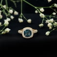 thumbnail image 4 of Vintage Inspired Ring - London Blue Topaz Ring with Diamond Halo - 8 mm, 10K Yellow Gold, US 5.00, 4 of 8