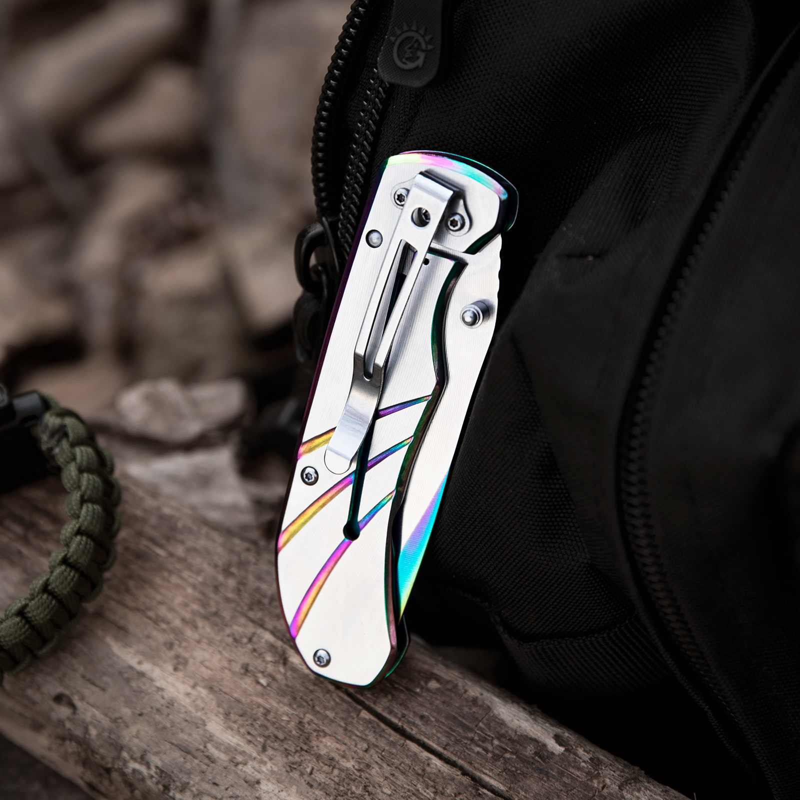 Dispatch 4PCS 4.5” Folding Pocket Knife with Aluminum Handle and Clip, 3Cr Brushed Finish blade, Rainbow