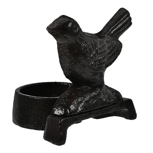 UPGRATOR Soporte Para Vela De Hierro Fundido Negro Con De Pájaro Ideal Para Y Oficina