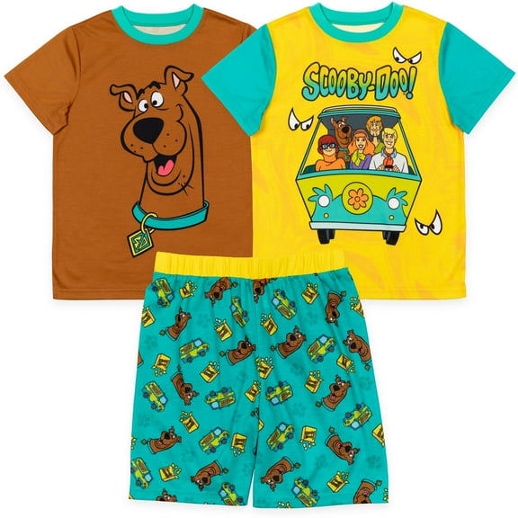 Scooby-Doo Scooby Doo Shaggy Velma Little Boys Pajama Shirts Pajama Shorts Yellow/Brown 4