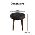 thumbnail image 3 of Elle  Decor Penelope Round Tuft Stool Graphite, 3 of 6