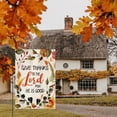 thumbnail image 2 of Sm:)e Give Thanks to The Lord Thanksgiving Garden Flag 12 x 18 Inch, Double-Sided Printing, Outdoor Welcome Decor for Yards, 2 of 7