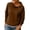 Brown, variant on Oversized Sweatshirts for Women, Button Stand Collar Fleece Lined Long Sleeve Pullover Tunic Sweatshirt Green XXL