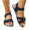 thumbnail image 5 of BRGZLK Sandals with Arch Support For Woman Casual Summer Versatile Breathable Solid Color Wide Width Open Toe Ankle Strap Comfortable Slip On Beach Walking Shoes, 5 of 7