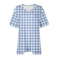 thumbnail image 4 of fheaev Hauts Grande Taille pour Femmes Haut d'Été Plissé Col Rond Manches Courtes Tunique Décontractée Basique Tee Blouses T-Shirts, 4 of 4