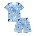 thumbnail image 5 of ATOGUTA Girl Clothes 2 Piece Short Sleeve Tee Shirt and Kids Athletic Shorts Activewear Set Blue, Size 3T-14, 5 of 5