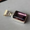 thumbnail image 2 of Pure 925 Sterling Silver Pendant For Men Women, Genuine Purple Amethyst Faceted Gemstone Unique Handcrafted February Birthstone Pendant, 2 of 2