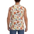 thumbnail image 4 of Lsque Squirrel Nuts Mushroom Print Men's Cotton Blend Sleeveless Muscle Shirts (S-3XL)- Moisture Wicking, Odor Protection, UPF 30+,XX-Large, 4 of 8