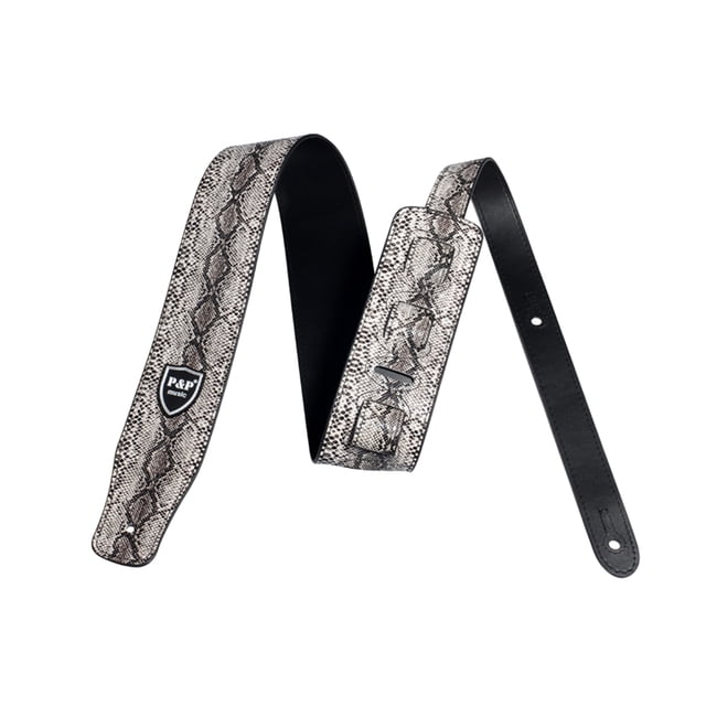 KAKOWELY Sangle de Guitare Classique Sangle de Guitare Texture Serpent Réglable Sangle de Guitare en Cuir PU Sangle de Basse pour Guitare Électrique 62.99"X2.46"X0.08 Pouces