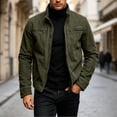 thumbnail image 6 of Jackets for Men Trendy Jerdar Men Casual Fashion Solid Long Sleeve Stand Collar Zipper Outwear Workwear Jackets, 6 of 9