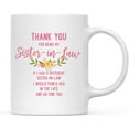 thumbnail image 1 of Koyal Wholesale Thank You for Being Sister-in-Law Ceramic Coffee Mug Floral Punch in Face, 1 of 1