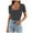 Dark Gray, variant on Women Summer Tops Women Short Sleeve Square Neck T Shirts 2024 Summer Slim Fitted Ribbed Knit Basic Casual Tee Tops Shirt Casual Athletic Compression Sleeve Loose Women's Long Shirts White M