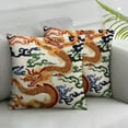 thumbnail image 2 of PIKWEEK  Chinoiserie Dragon Pillow Covers Set of 2,Chinoiserie Pillow Covers Outdoor Decorative Pillow Covers for Couch Bed Sofa Cushion Farmhouse Pillowcases, 2 of 6