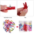 thumbnail image 4 of 50 Pcs Push Pin Clips Bulletin Board Pins Thumbtacks For Cork Board Thumb Tacks With Wooden Clips For Bulletin Board Display, 4 of 8