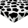thumbnail image 2 of Ambesonne Cow Print Fitted Sheet, Cow Skin with Spots, Queen Size, White Black, 2 of 3