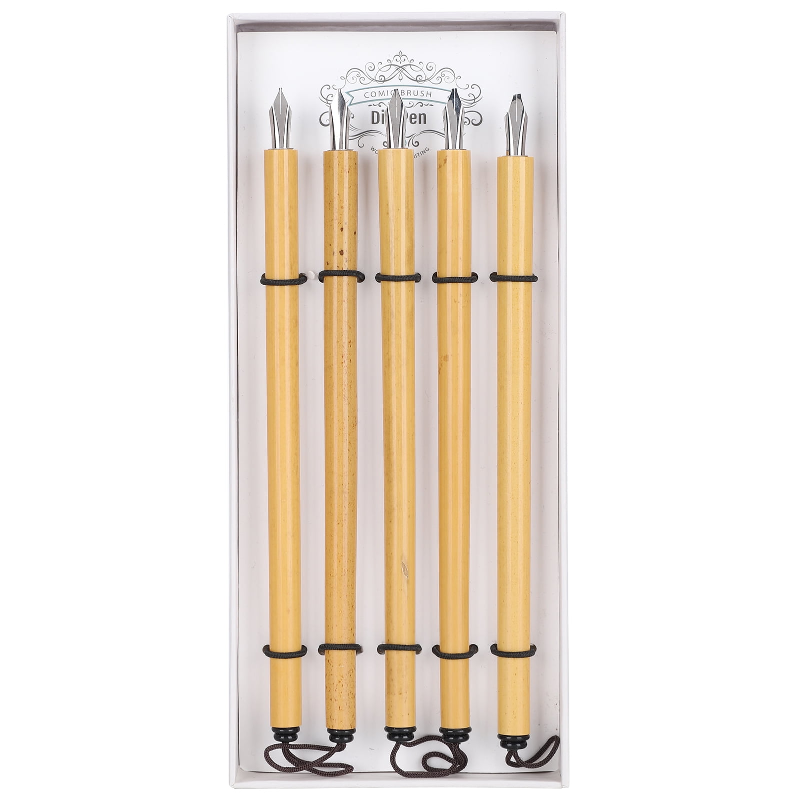 5Pcs Dip Pen Handcrafted Manga Calligraphy Vintage Bamboo