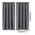 thumbnail image 3 of HCBY Solid Modern Blackout Thermal Window Curtains with Rod Pocket - 100%Polyester Fabric for Bedroom, Living Room or Kitchen(Gray,84"x38"), 3 of 5
