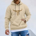 thumbnail image 1 of MHFRRA Sudadera con Capucha y Cordón con Estampado de Cabeza de Toro para Hombre, Estilo Informal, Cómoda, para Uso Diario Beige, 1 of 4