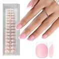 thumbnail image 1 of Uñas a presión, puntas de uñas de gel francés cuadradas cortas, 150 piezas, punta francesa rosa, uñas a presión, sin necesidad de limar las puntas, puntas de uñas de gel suave acrílicas preduraderas,, 1 of 5
