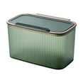 thumbnail image 2 of AuroraX Stylish Office Trash Can with Removable Liner Ring 3L Green Small Translucent Storage Bin Modern Plastic Rectangle Wastebaskets, 2 of 6