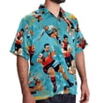 thumbnail image 2 of Football Men's Poplin Casual Printed Button Down Short Sleeve Summer Beach Shirts Unisex, 2 of 6