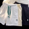 thumbnail image 1 of Pantalones cortos deportivos de verano para hombres y mujeres, estilo coreano, finos, de longitud media, negros, sueltos, rectos, casuales, de pierna ancha, de longitud media, 1 of 5
