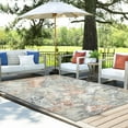 thumbnail image 3 of 4x6 Water Resistant, Indoor Outdoor Rugs for Patios, Front Door Entry, Entryway, Deck, Porch, Balcony | Outside Area Rug for Patio | Gray, Floral | Size: 3'10'' x 5'3'', 3 of 9