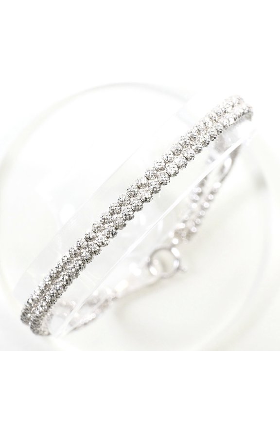 Pre-Owned 18K (18-karat white gold) bracelet, total weight 5.2g, 20cm .