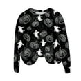 thumbnail image 4 of YDFCWXW Halloween Sweatshirts for Women 2025 Spooky Season Halloween Graphic Crewneck Tops Casual Sweater Pullover Top Black, L, 4 of 5