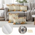 thumbnail image 6 of Orange Pumpkins Fall Outdoor Waterproof Pillow Covers, Thanksgiving Sunflower Botanical Leaf Decorative Rectangle Throw Pillowcase Sofa Cushion Sham for Patio/Couch/Chair, 20"x12" 2 Pack, 6 of 8