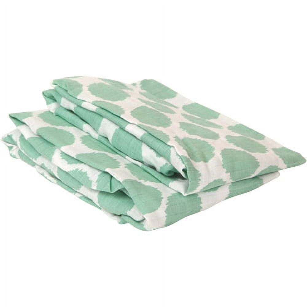Bacati - Ikat Dots Crib/Toddler Bed Fitted Sheets 100% Cotton Muslin 2 Pack, Available in Multiple Colors