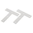 thumbnail image 2 of Uxcell 4 Pcs 3" x 0.6" x 3" Metal T Shaped Flat Plate Corner Brace Angle Brackets Silver Tone, 2 of 4
