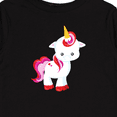 thumbnail image 4 of Inktastic Cute Little Unicorn With Red And Pink Mane, Hearts Girls Long Sleeve Toddler T-Shirt, 4 of 5