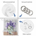 thumbnail image 3 of Polyester Fabric Purple Lavender Shower Curtain, Spring Butterfly Daisy Watercolor Gray Waterproof Bathtub Curtain Bathroom Decor Set with Hooks 48 x 72 Inches, 3 of 6